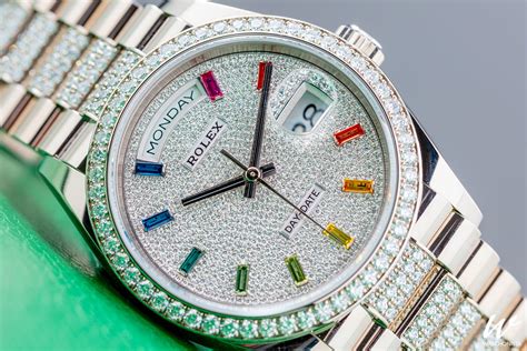 diamond studded rolex|rolex gem set.